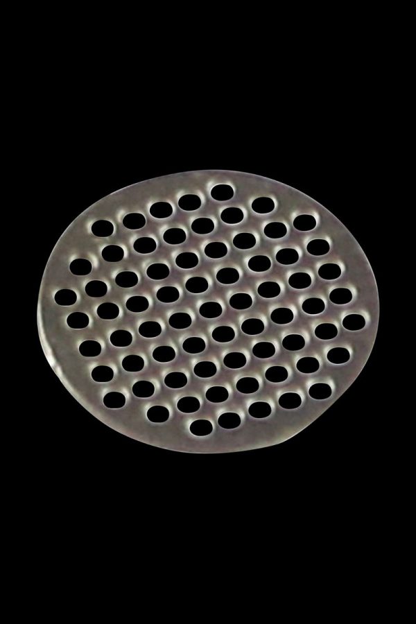 Front view of the Pulsar Shift Multi-Purpose Vaporizer, featuring a circular metal mesh design with small, repeating openings.