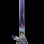 Purple glass bong with ice catch and removable downstem.