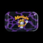 Purple rolling tray featuring a cartoon cow and "Mooby's" logo.