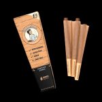 Pack of Blazy Susan premium cones with branding details, alongside several rolled, unlit cones.