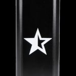 Black metal cannabis storage tube with a white five-pointed star.