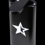 Black lighter with a white star emblem.