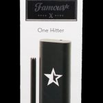 Black “Famous” brand one-hitter pipe in packaging with a white star logo.