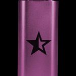 Purple metallic lighter with a black star logo.