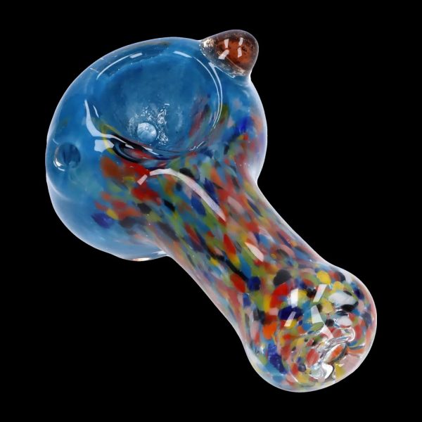 Colorful glass pipe for smoking cannabis.