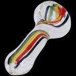 Glass pipe with colorful stripes.