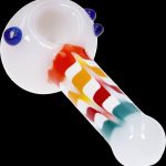 Glass pipe with colorful swirls.