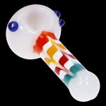 Glass pipe with colorful swirls.