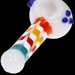 Glass pipe with colorful swirls.