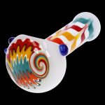 Colorful glass smoking pipe isolated on a black background.