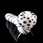 A close-up, angled view of the Mr. Magnificent Sherlock, showcasing its clear glass construction and unique curved design.