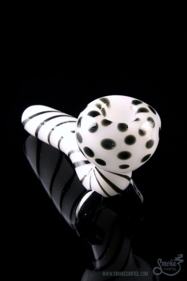 A close-up, angled view of the Mr. Magnificent Sherlock, showcasing its clear glass construction and unique curved design.