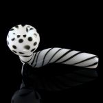 A detailed close-up of the Mr. Magnificent Sherlock pipe shows a swirling pattern on its smooth, clear glass body.