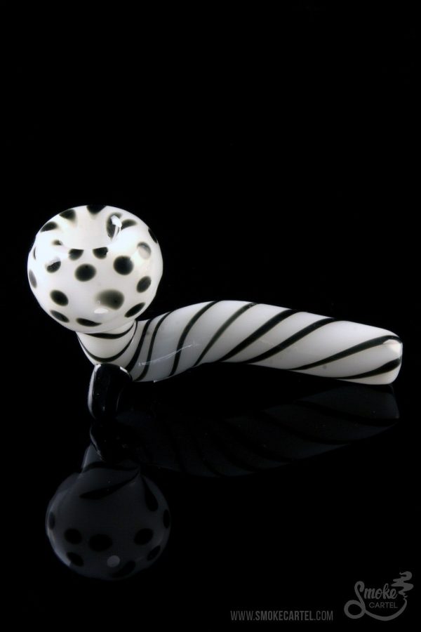 A detailed close-up of the Mr. Magnificent Sherlock pipe shows a swirling pattern on its smooth, clear glass body.