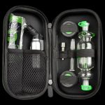 The open case displays the Very Happy Dab Kit, featuring various glass pieces arranged on a black foam insert.