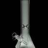A front view of the Hextasy Hexagonal Beaker Water Pipe, showcasing its six-sided form and clear glass construction.