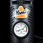 Close-up front view of the Storz & Bickel Plenty Vaporizer with a digital temperature display on its black casing.