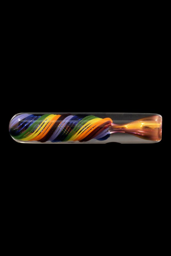 Colorful glass pipe for smoking cannabis.