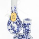 A front view of the “My Bud Vase "Luck" Porcelain Vase Bong” showcasing its detailed floral porcelain design against a white background.