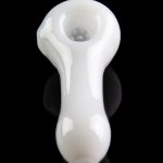White glass pipe for smoking cannabis, studio shot.