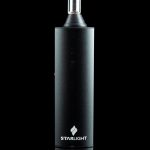 Black Starlight cannabis vaporizer pen with a glass mouthpiece.