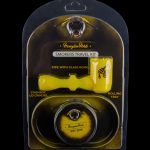 A clear, sealed travel kit containing a glass pipe with bowl, grinder, and rolling tray, branded with "Honeybee Herbs."