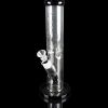 Clear glass water pipe (bong) with ice catcher, studio shot on black.