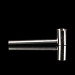 Silver cannabis oil burner tool on black background.