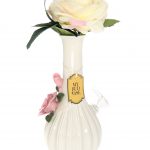 A detailed shot of the My Bud Vase Rose Porcelain Vase Water Pipe, featuring a delicate floral design against a plain white background.