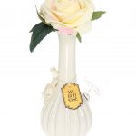 A close-up of the My Bud Vase Rose Porcelain Vase Water Pipe, showing a delicate, floral design in soft white.