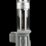Silver cannabis oil vaporizer pen with a transparent tank, displaying “AJQFH-1291” vertically on its side, against a black background.