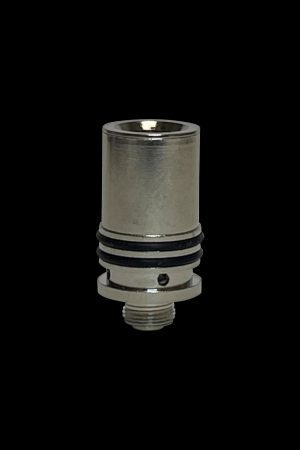 Silver cannabis oil atomizer cartridge.