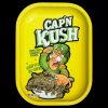 A brightly colored, overhead view of the "Kill Your Culture Cap 'N' Kush" rolling tray, displaying a cartoon-style design.