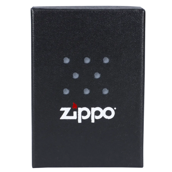 Black Zippo lighter with a cannabis leaf design.