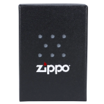 Black Zippo lighter with a cannabis leaf design.