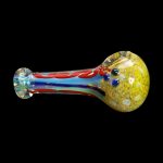 Hand pipe with colorful glass swirl design.