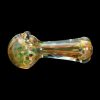 Hand pipe with colorful glass swirls.