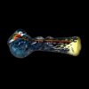 A side view of the 4.5-inch Fancy Stem Spoon Pipe, showing a colorful glass bowl and curved stem.
