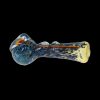 Hand pipe with colorful glass swirls.
