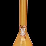 Orange glass bong with bubbler.