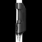 Black cannabis oil vaporizer pen with a glass tank.