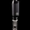 Black and clear electronic dab rig (e-rig) against a black background.