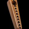 A detailed close-up of the Marquee Inlaid Wood Pipe, showcasing its wood grain and intricate inlaid design.