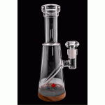 Sleek Canada Puffin Polaris water pipe with frosted glass and blue accents, offering smooth filtration.
