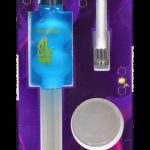 Purple packaging for “Freak Street” cannabis accessories, featuring a glass oil rig, quartz banger, and glass dab tool.