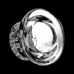 A close-up, angled view of the NoGoo Silicone Spoon Hand Pipe - Bowl Replacement, displaying its smooth, rounded form and reflective surface.