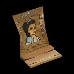 Blazy Susan rolling tray featuring a cartoon woman with a retro aesthetic, designed for easy joint rolling.