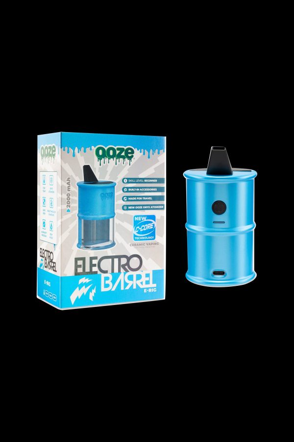 Ooze Electro Dab Rig packaging and device, a portable e-rig for vaporizing concentrates.