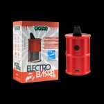 Ooze Electro Barrel e-rig kit in red, featuring a portable, battery-powered device and accompanying box with product details.