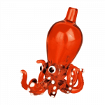 A close-up of the Octopus Themed Directional Carb Cap, showing a red, sculpted design against a plain white backdrop.